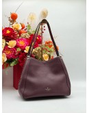 KATE SPADE LEILA MEDIUM TRIPLE COMPARTMENT SHOULDER BAG IN CHERRYWOOD PEBBLED LEATHER