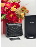 2020 YSL SAINT LAURENT LOULOU TOY CROSSBODY BAG IN BLACK CALFSKIN LEATHER