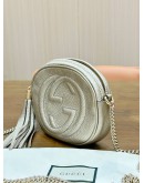 GUCCI SOHO DISCO CHAIN BAG IN METALLIC GOLD PEBBLED LEATHER