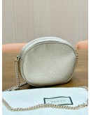 GUCCI SOHO DISCO CHAIN BAG IN METALLIC GOLD PEBBLED LEATHER
