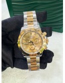 ROLEX DAYTONA COSMOGRAPH WITH HALF 18K 750 YELLOW GOLD REF 116503 CHAMPAGNE DIAL 40MM AUTOMATIC WATCH