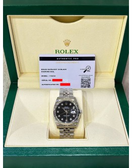 ROLEX DATEJUST 36 REF 116234 BLACK DIAMOND DIAL 36MM AUTOMATIC WATCH