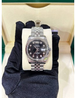 ROLEX DATEJUST 36 REF 116234 BLACK DIAMOND DIAL 36MM AUTOMATIC WATCH