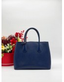 PRADA DOUBLE TOTE BAG IN BLUE SAFFIANO LEATHER