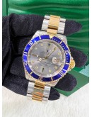 ROLEX SUBMARINER REF 16613 DATE BLUE DIAMOND ICE GREY DIAL 40MM AUTOMATIC WATCH