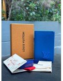 LOUIS VUITTON POCKET ORGANIZER IN BLEU ATLANTIQUE LV AEROGRAM LEATHER  