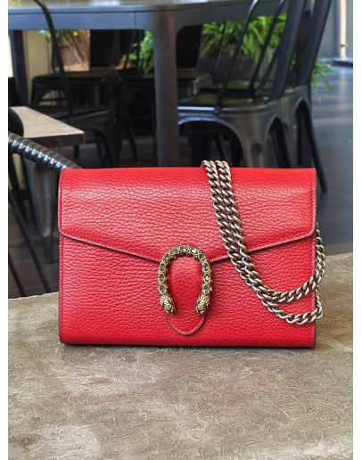 GUCCI DIONYSUS GG SUPREME CANVAS CROSSBODY CHAIN BAG
