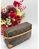 LOUIS VUITTON COMPIEGNE 28 CLUTCH IN BROWN MONOGRAM CANVAS