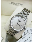 LONGINES MASTER COLLECTION REF L2.357.4.87.6 DIAMOND MOTHER OF PEARL DIAL 34MM AUTOMATIC WATCH