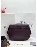 CHRISTIAN DIOR D-FENCE SADDLE CROSSBODY BAG IN DARK PURPLE CALFSKIN LEATHER