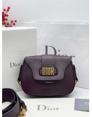 CHRISTIAN DIOR D-FENCE SADDLE CROSSBODY BAG IN DARK PURPLE CALFSKIN LEATHER