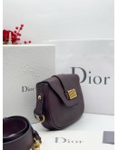 CHRISTIAN DIOR D-FENCE SADDLE CROSSBODY BAG IN DARK PURPLE CALFSKIN LEATHER