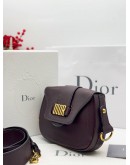CHRISTIAN DIOR D-FENCE SADDLE CROSSBODY BAG IN DARK PURPLE CALFSKIN LEATHER