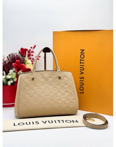 LOUIS VUITTON MONTAIGNE MM BAG IN BEIGE MONOGRAM EMPREINTE LEATHER