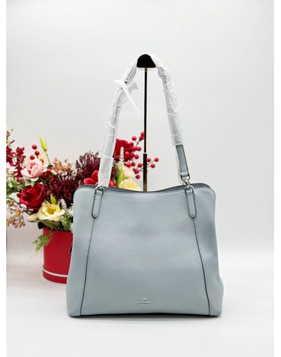 KATE SPADE HOBO SHOULDER BAG IN BABY BLUE PEBBLED LEATHER