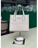 GUESS SILVANA 2 MINI TOTE HANDLE HANDBAG IN OFF WHITE