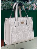 GUESS SILVANA 2 MINI TOTE HANDLE HANDBAG IN OFF WHITE