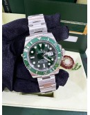 ROLEX HULK SUBMARINER DATE REF 116610LV GREEN DIAL 40MM AUTOMATIC WATCH