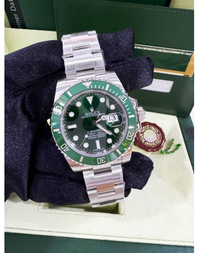 ROLEX HULK SUBMARINER DATE REF 116610LV GREEN DIAL 40MM AUTOMATIC WATCH