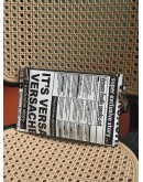 VERSACE NEWSPAPER PRINT CLUTCH WITH WRIST STRAP