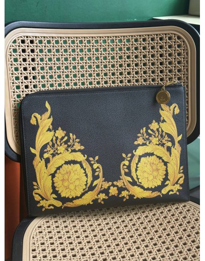 VERSACE BAROQUE PRINT CLUTCH BAG WITH WRIST STRAP