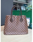 LOUIS VUITTON KENSINGTON V LOGO TOP HANDLE BAG IN DAMIER EBENE CANVAS  