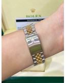 ROLEX DATEJUST 36 HALF 18K 750 YELLOW GOLD JUBILEE DIAMONDS REF 16233 CHAMPAGNE DIAMONDS DIAL 36MM AUTOMATIC WATCH
