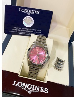 LONGINES CONQUEST REF L3.430.4.99.6 PINK DIAL 34MM AUTOMATIC WATCH