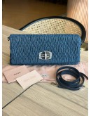 MIU MIU CRYSTAL CRIPPLES DENIM CROSSBODY BAG