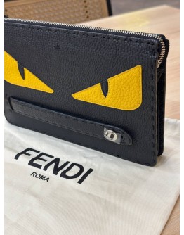 FENDI CLUTCH MONSTER EDITION IN LEATHER WITH SILVER HARDWARE