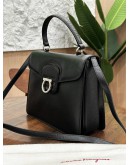 SALVATORE FERRAGAMO GANCINI SCHWARZ TOP HANDLE HANDBAG WITH STRAP