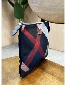BURBERRY BLACK LABEL CLUTCH IN CHECKED CANVAS