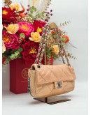 CHANEL WILD STITCH SHOULDER BAG IN PEACH NUDE CALFSKIN LEATHER