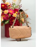 CHANEL WILD STITCH SHOULDER BAG IN PEACH NUDE CALFSKIN LEATHER