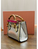 GUCCI NOJUM DIANA MINI PYTHON BAMBOO HANDLE HANDBAG