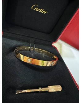 CARTIER LOVE BRACELET 18K 750 ROSE GOLD WITH DIAMOND SIZE 17
