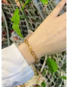 TIFFANY & CO 18K 750 YELLOW GOLD CLASPING OVAL LINK BRACELET