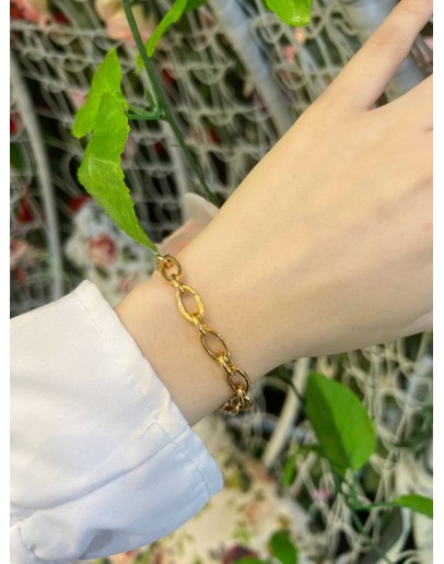 TIFFANY & CO 18K 750 YELLOW GOLD CLASPING OVAL LINK BRACELET