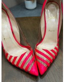 CHRISTIAN LOUBOUTIN PIVICHIC 100 NEON PINK STRIPES   