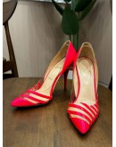 CHRISTIAN LOUBOUTIN PIVICHIC 100 NEON PINK STRIPES   
