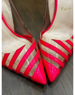 CHRISTIAN LOUBOUTIN PIVICHIC 100 NEON PINK STRIPES   