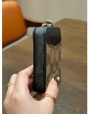 COACH ZIP CARD CASE IN BLOCKED SIGNATURE CANVAS 