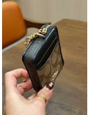 COACH ZIP CARD CASE IN BLOCKED SIGNATURE CANVAS 