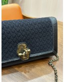 BOTTEGA VENETA INTRECCIATO KNOT CHAIN CROSSBODY BAG