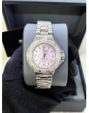 TAG HEUER FORMULA 1 LADY REF WAC1216 DIAMOND BEZEL PINK MOTHER OF PEARL DIAL 35MM QUARTZ WATCH