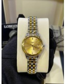 LONGINES FLAGSHIP HALF 18K 750 YELLOW GOLD REF L4.274.3.37.7 GOLD DIAMOND DIAL 26MM AUTOMATIC WATCH
