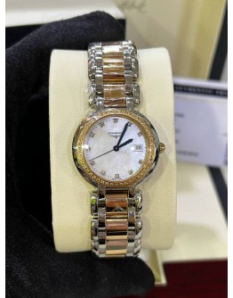 LONGINES PRIMALUNA DIAMOND HALF 18K 750 ROSE GOLD REF L8.112.5.89.6 MOTHER OF PEARL DIAL 30MM QUARTZ WATCH 