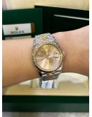 ROLEX DATEJUST JUBILEE 36 REF 126233 HALF 18K 750 YELLOW GOLD CHAMPAGNE DIAL 36MM AUTOMATIC WATCH