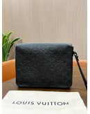 LOUIS VUITTON S LOCK A4 POUCH CLUTCH WITH WRISTLET STRAP  