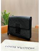 LOUIS VUITTON S LOCK A4 POUCH CLUTCH WITH WRISTLET STRAP  